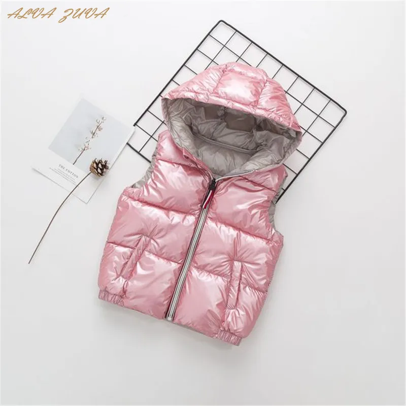 

New 2018 Fashion Children Winter Coats Kids Vest Hooded Down Cotton Jackets Baby Boys Girls For 3-10 Years Waiscoats Cyy339
