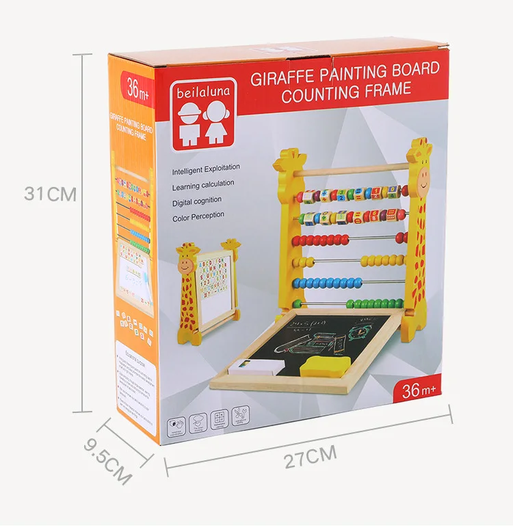 Children Wooden Giraffe Painting Board Counting Frame Multi Function Calculation Baby Math Teaching Aid Toy 36m Math Toys Aliexpress