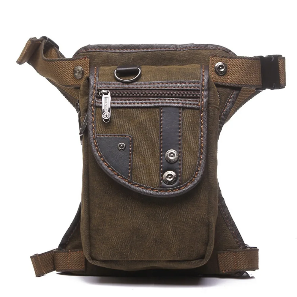 الرجال قماش/نايلون قطرة الساق فاني حزام حقيبة الورك بوم الفخذ الحقيبة دراجة نارية الرحلات Crossbody رسول الكتف الخصر حزمة أكياس