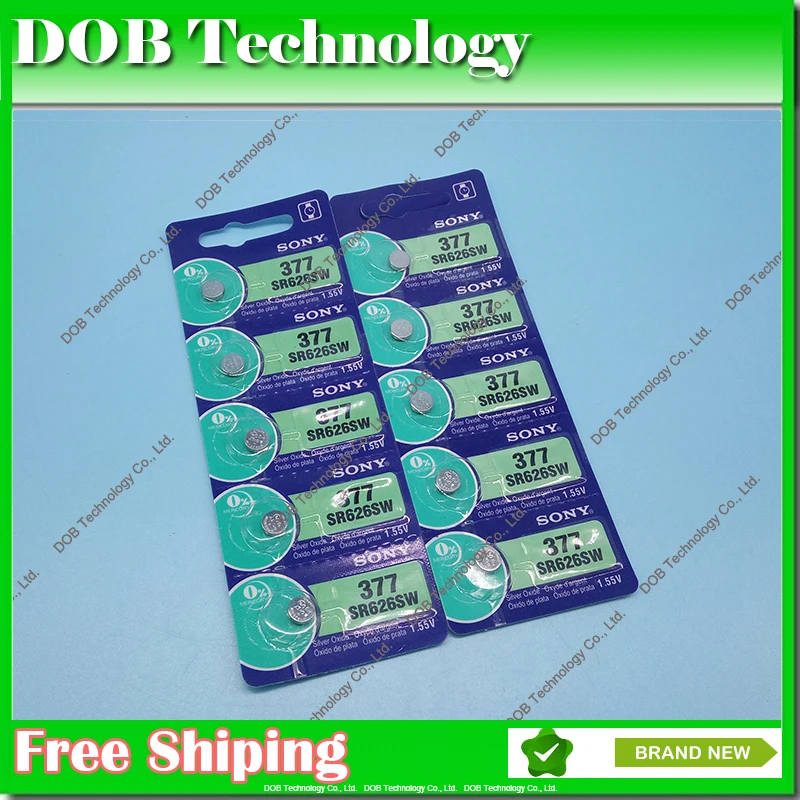 10 шт./лот 100% оригинальный новый для SONY 377 SR626SW 626 SR626 V377 AG4 часы батарейка кнопка