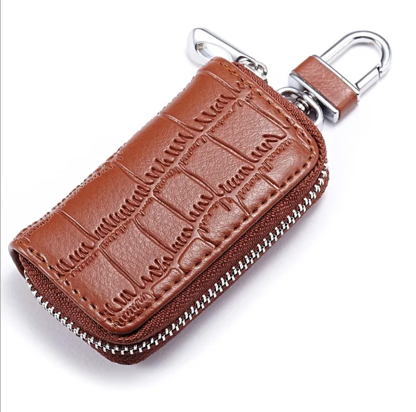 Hot Sale Leather Car Key Case Wallet For Men, High-Grade Leather Car Key Bag Stickers Diamond Crocodile Pattern