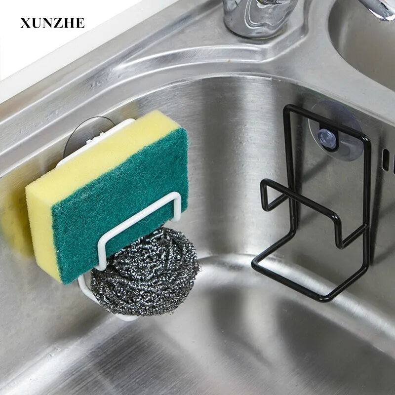 XUNZHE Racks Sponge Hook Metal Wall Mounted Type Kitchen Sink Sponge Drain Rack Multi Purpose