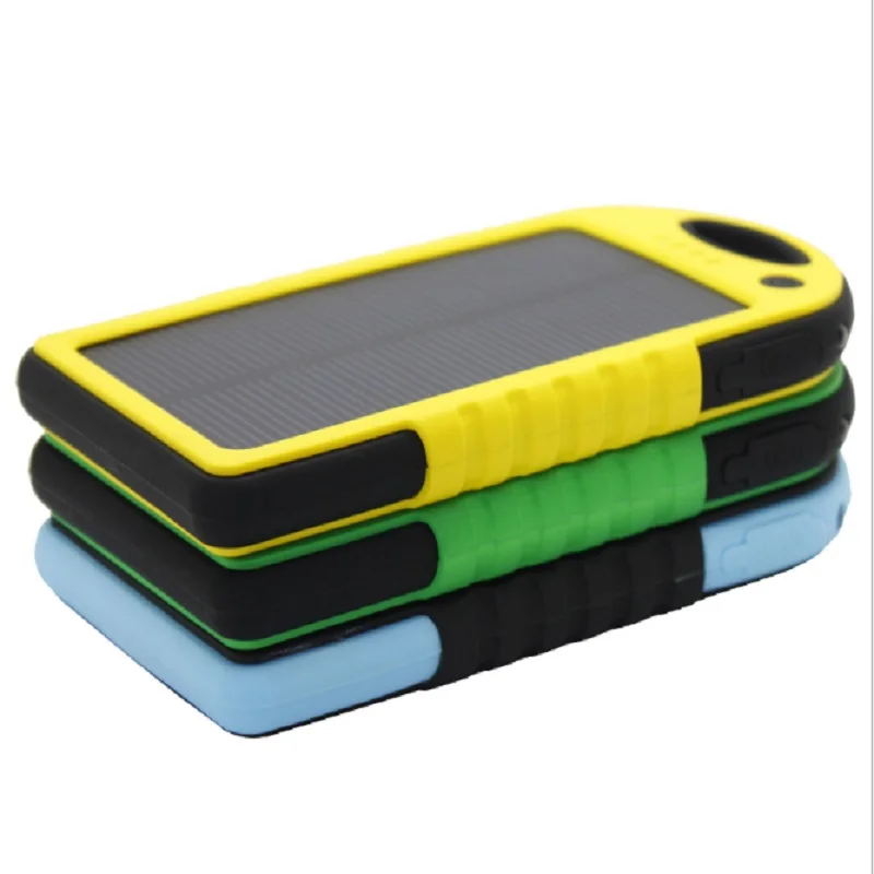 

Free Ship Waterproof Solar Power Bank 5000mAh Portable Charger Travel Enternal Battery case Power bank For cell phone battery