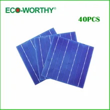 40pcs 6x6 Sunpower Solar Cells 4 3W pc 156x156mm Polycrystalline Silicon Solar Cell for DIY 150W