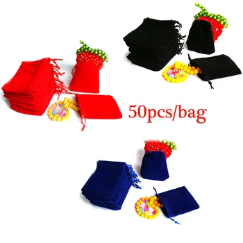 

50pcs 7x9cm 10x12cm Velvet Drawstring Pouch Jewelry Bag Christmas Wedding Gift Pouch Gift Pouch Jewelry Pouch