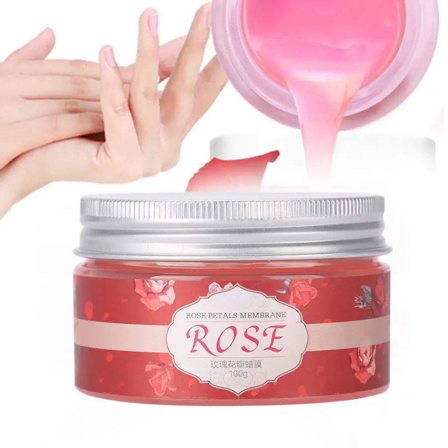 

100g Natural Rose Hand Mask Wax Exfoliating Whitening Moisturizing Skin Care Hand Mask