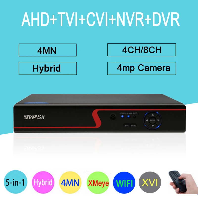 Goedkoop 4MP, 1080 p, 960 p, 720 p Red Panel Surveillance Camera XMeye 4MN 4CH 8CH 6 in 1 WIFI XVI TVi CVI IP NVR AHD CCTV DVR Gratis Verzending