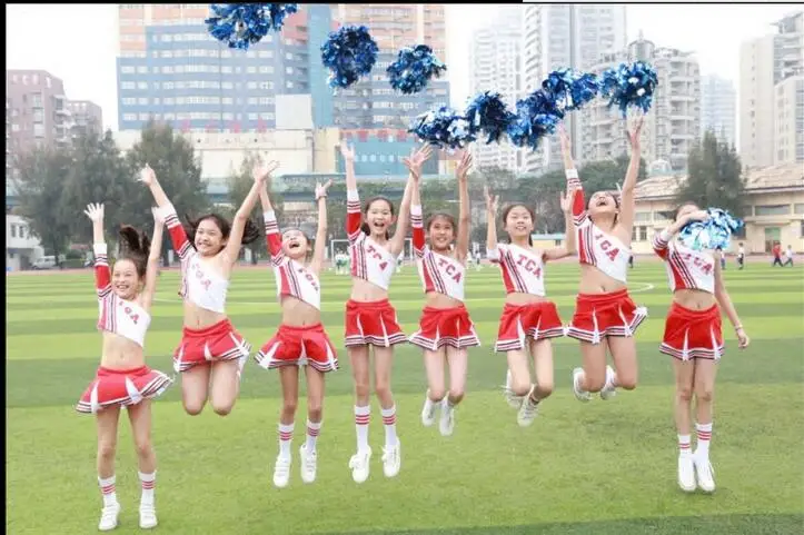 Детский костюм черлидера детская форма для танцев из полиэстера|child cheerleading