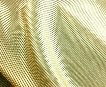 

2 meters 150cm 59.05" width apricot fine stripe crumple accordion pleated faux silk satin fabric for dress skirt MM285