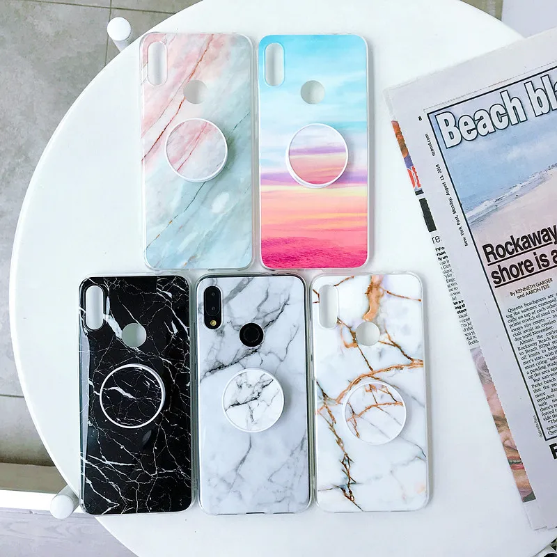 

Marble Phone Holder Case For Xiaomi Redmi Note 7 8 Pro Note 6 Note 5 K20 Silicone Cover For Xiaomi Mi8 8 Lite Mi 9 9T Case EEMIA
