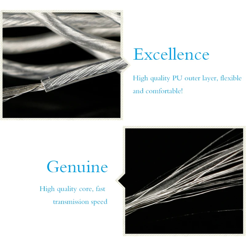QYFANG 1 2m 8 Core Earphone Upgrade Cable Detachable Cord Headphone Soft Flexible Silver Plated Copper Wire 8 Drives Audio Line