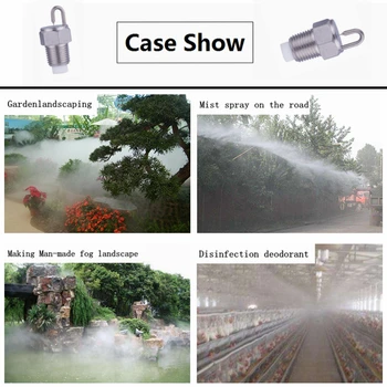 

1/8 BSPT stainless steel micro fog nozzle with polypropylene filter,Garden Sprinklers,Ruby orifice Super fine fog misting nozzle