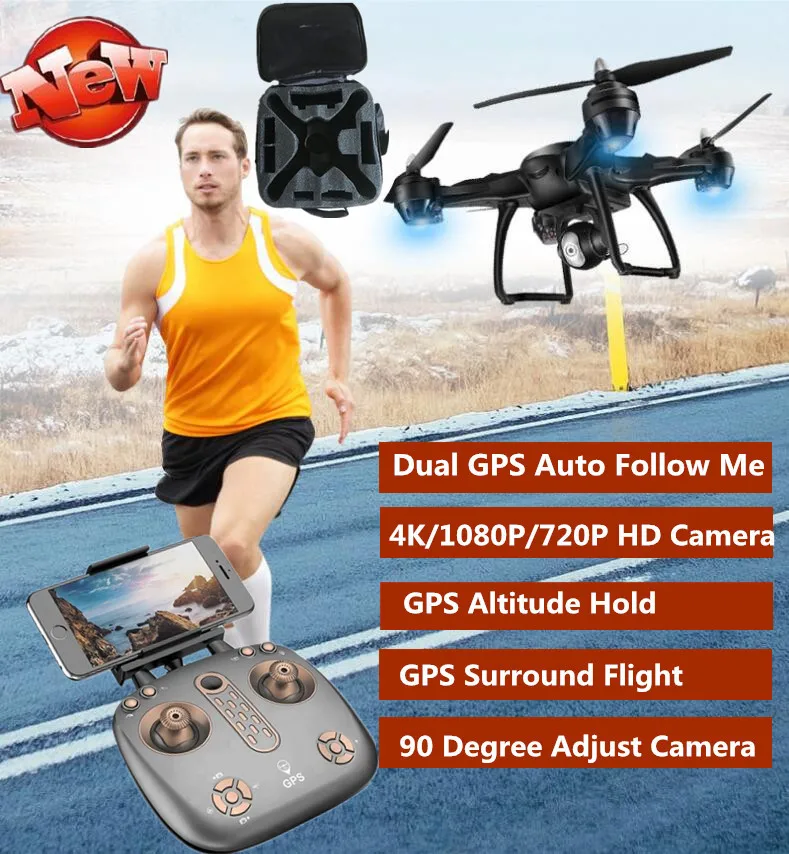 Great buy  New Professional Photography GPS Follow Me WIFI FPV RC Drone X38G 500M 4K 1080P 720P Camera Live Vi