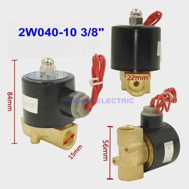 2W040-10 2 Way N/C 3/8 &quotВоздушный водяной клапан электрический латунный пневматический
