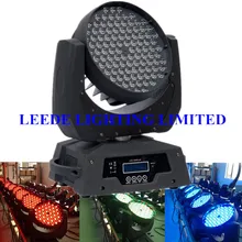 16 огней+ 8 летных корпусов) Профессиональный светодиодный прожектор, поворотный 108x3 Вт Светодиодная моющаяся движущаяся головка RGBW DMX движущаяся головка светодиода с чехлом