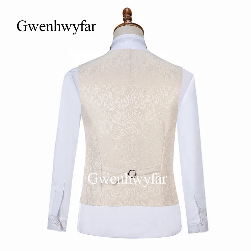 Groomsmen Shawl Lapel Groom Tuxedos Men Suits Wedding Prom Dinner Best Man (Jacket + Pants + Vest)