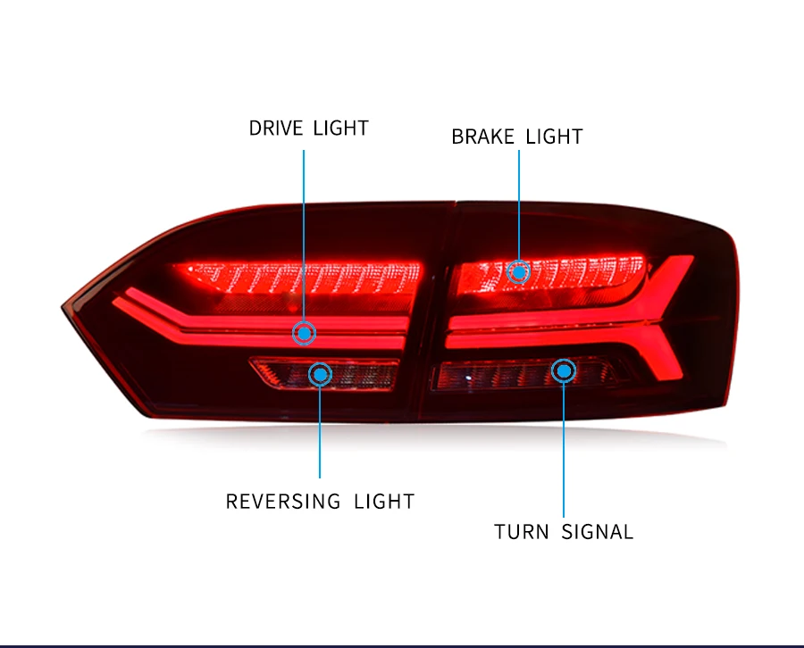 Хвост светильник в сборе для Volkswagen Jetta 2012 2013 светодиодный вождения светильник светодиодный стоп-сигнал светильник светодиодный поворотник