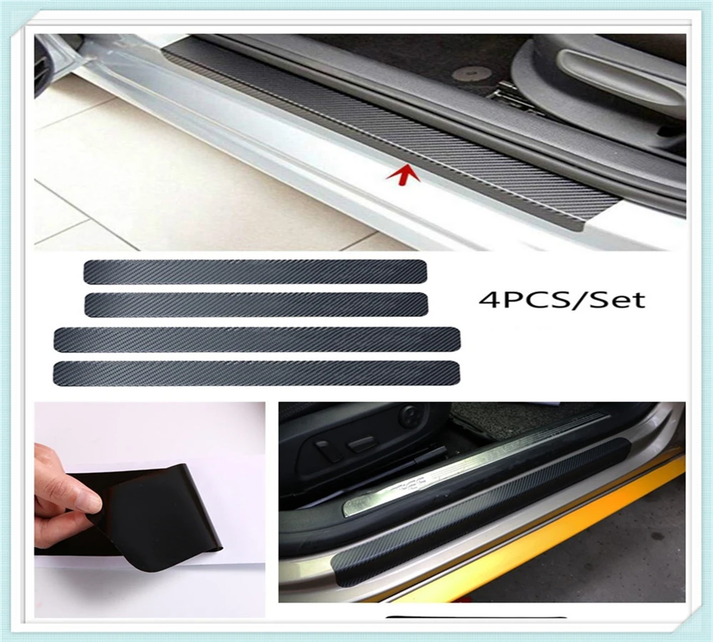 

Car Door Sill Scuff Anti Scratch Carbon Fiber Sticker for Kia Provo K9 Cross Carens CUB Trackster Ray K2 Naimo Pro Venga