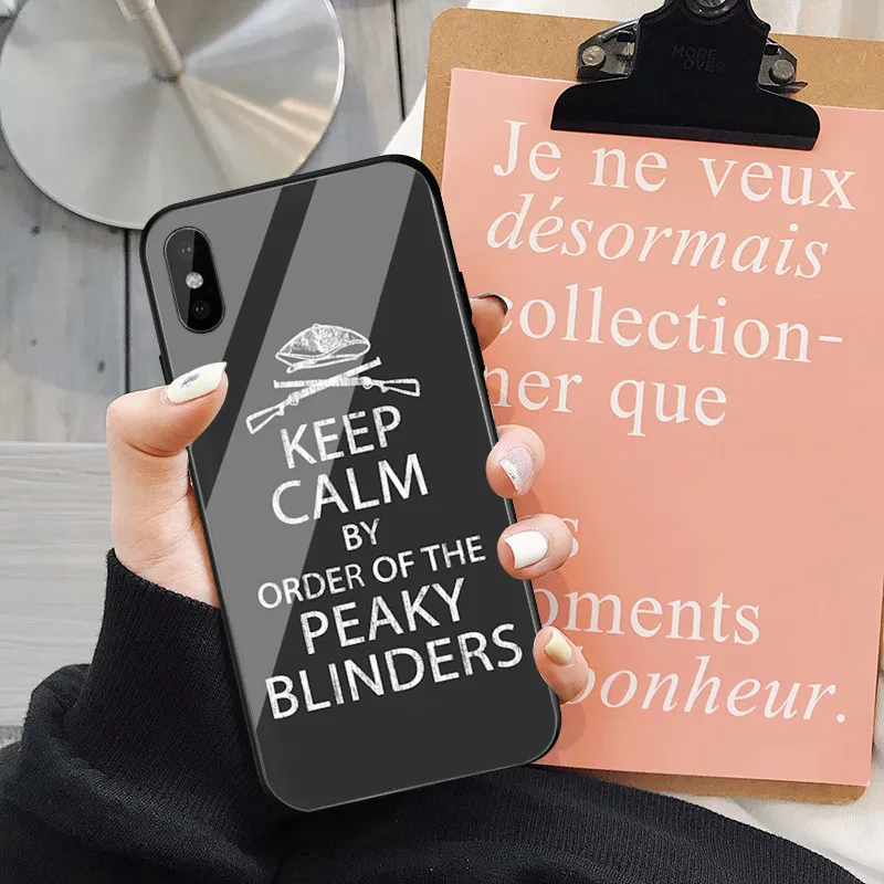 GYKZ Peaky Blinders ТВ серия чехол для телефона для iPhone 6 6s XS MAX XR X 7 8 Plus роскошный закаленное стекло задняя крышка Жесткий гладкий Чехол