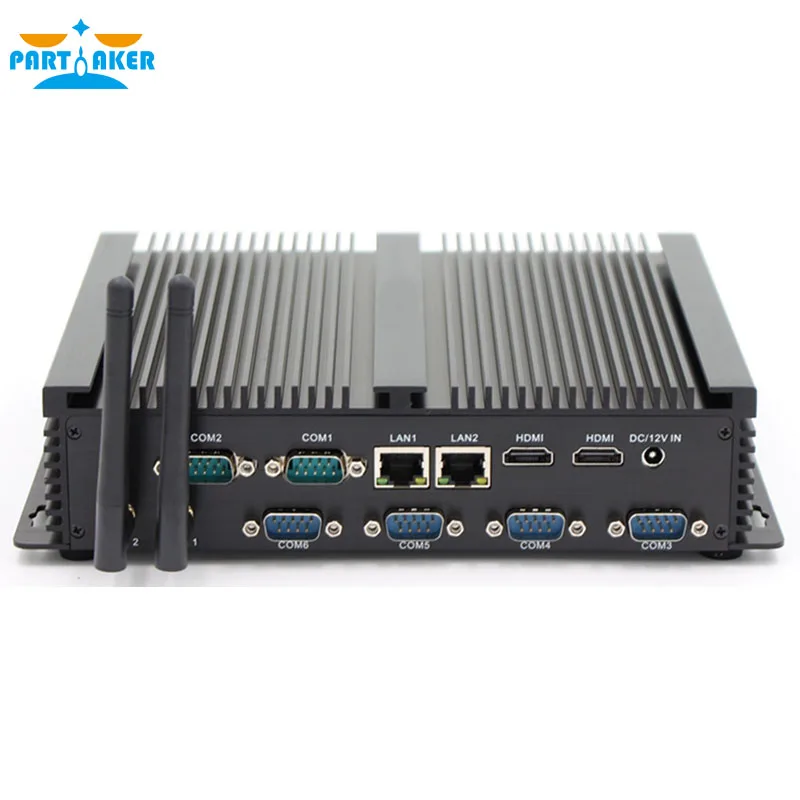 US $211.38 Fanless Barebone Mini PC Core i7 5500U i5 4200U i3 5005U Windows 10 Rugged ITX Case Industrial Computer 2 LAN HDMI 6 COM Nettop