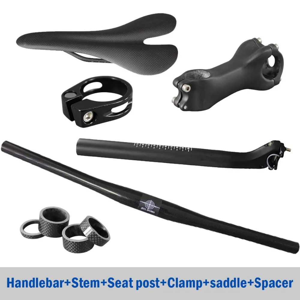ICAN 2015 carbon bike parts carbon saddle +seat post+ carbon mtb handlebar+stem+seat post clamp
