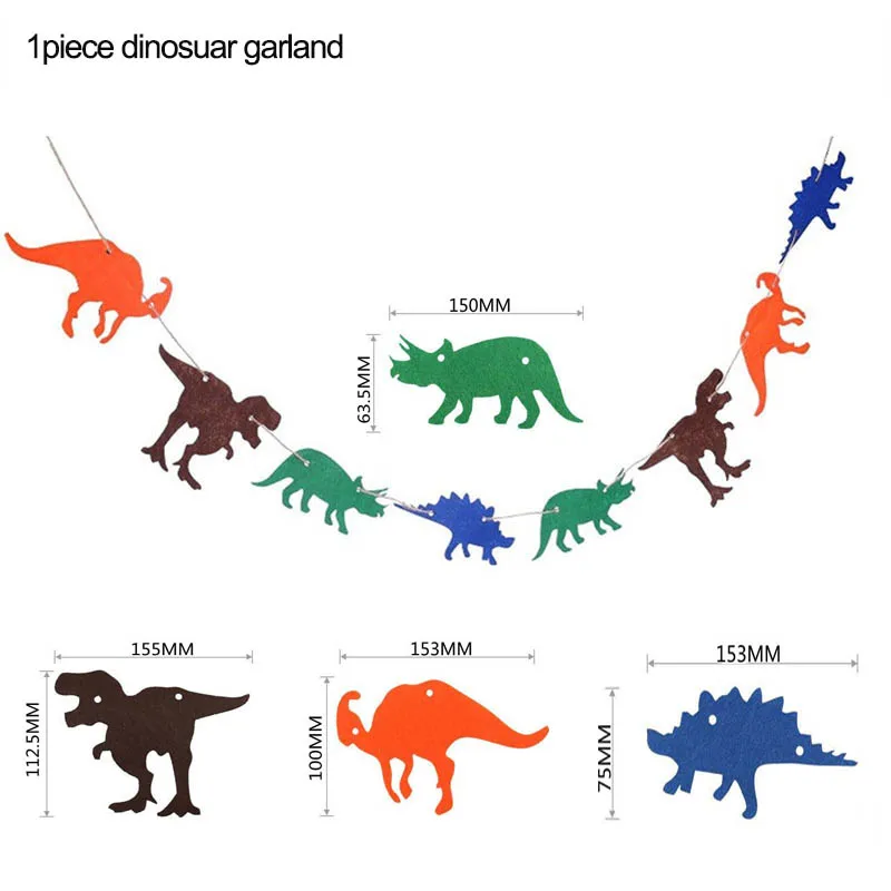 Декорации с днем рождения Детская Растяжка с фигурками динозавров сафари джунгли вечерние животных баннер на день рождения мультипликационный вечерние свадебные сувениры - Цвет: Dinosaur banner