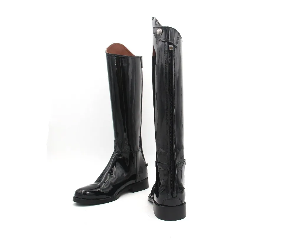 Horse Riding Boots Patent Leather Cow Leather Lining Sole Dressage boots Equestrian Boots Customized Horse Riding Equipment