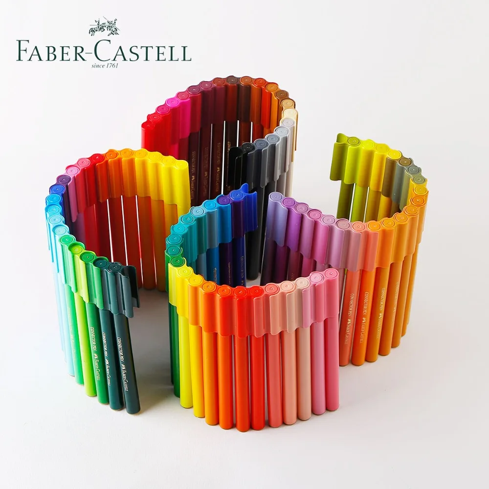 Faber Castell 40 Цвета художественный маркер волокна-акварельные Разъем ручка балетки жестяная коробка для детей подарок игры картина, черчения