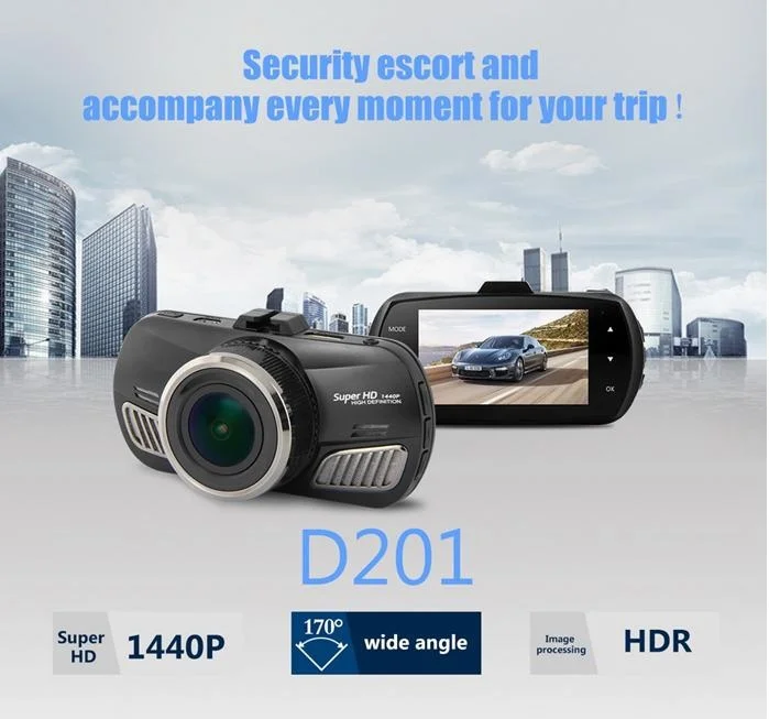 

DHL 20 PCS D201 2.7 inches LCD Ambarella A12 Super HD 1440P H.264 170 Degree View Angle Night Vision Car DVR with GPS Tracking
