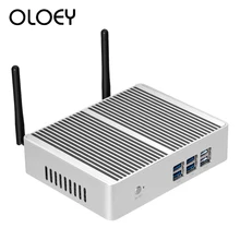 OLOEY Fanless Mini PC Intel Core i7-4610Y Windows 10 Linux 8GB RAM 120GB SSD 300Mbps WiFi Gigabit Ethernet HDMI VGA 6*USB