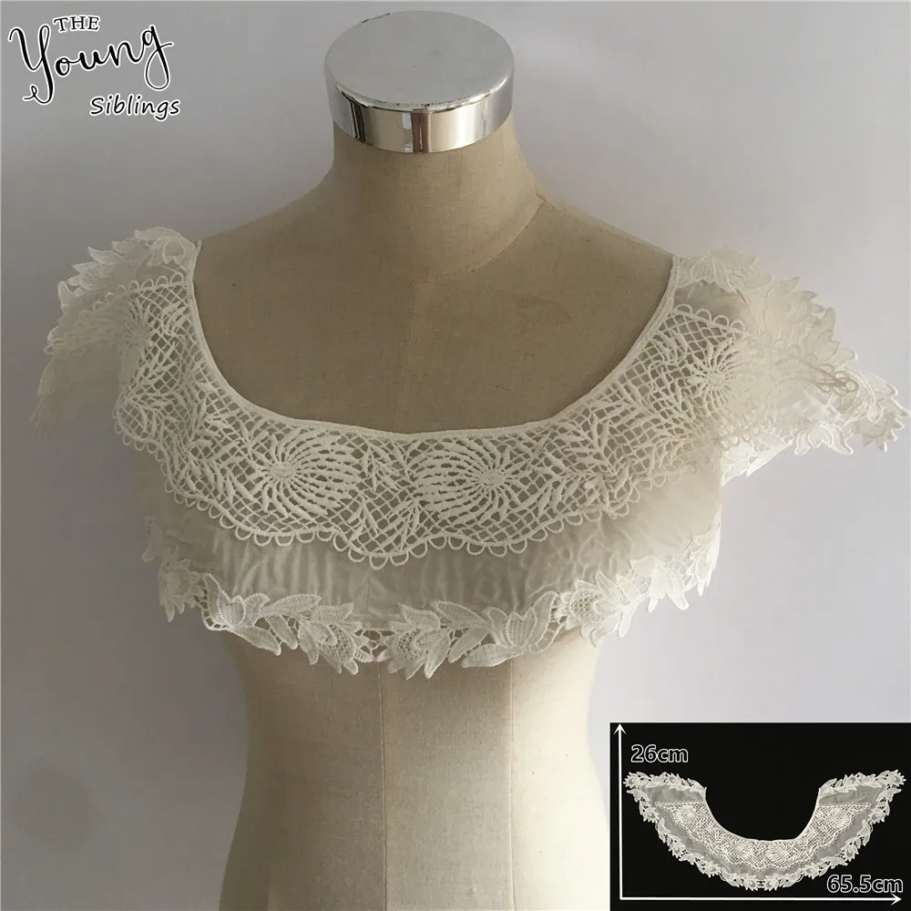 

Embroidery Hollow out Lace collar Organza Applique DIY Trim Sewing Lace Neckline Fabric Dresses Accessories Craft supplies