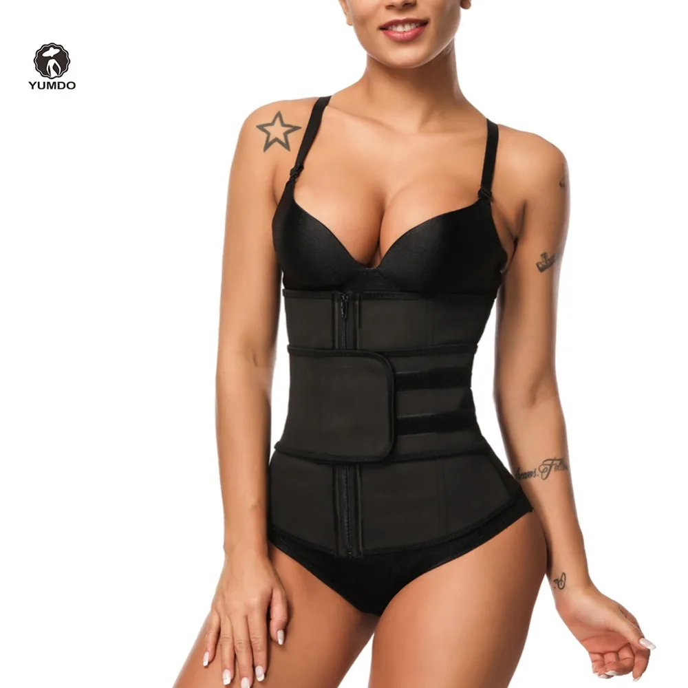 High Compression Latex Waist Cincher Corset Underbust Body Fajas Sweat Waist Trainer,Black,5XL,US