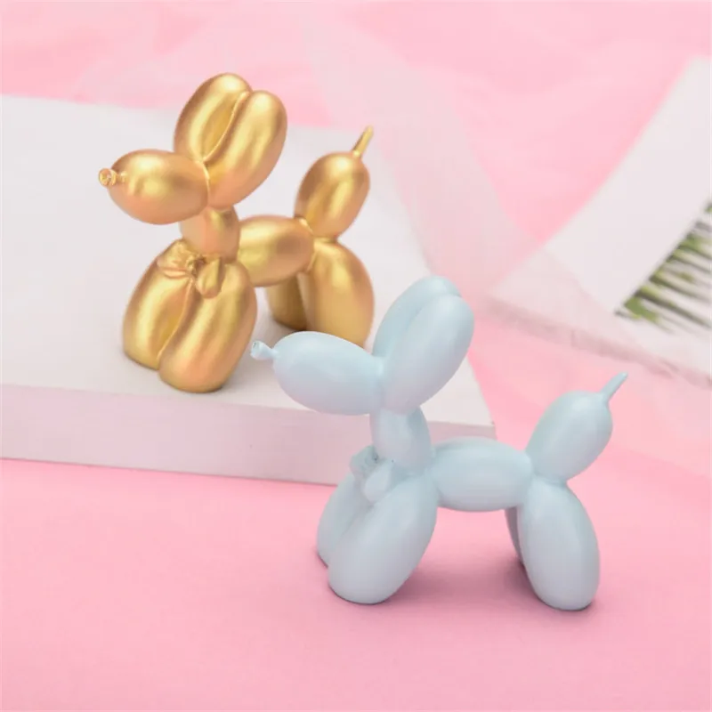 

New Small Ballon Dog Statue Harz Craftsmanship Fashion Animal Sculpture Cooking Family Decoration Snack Desktop Decorations Gift
