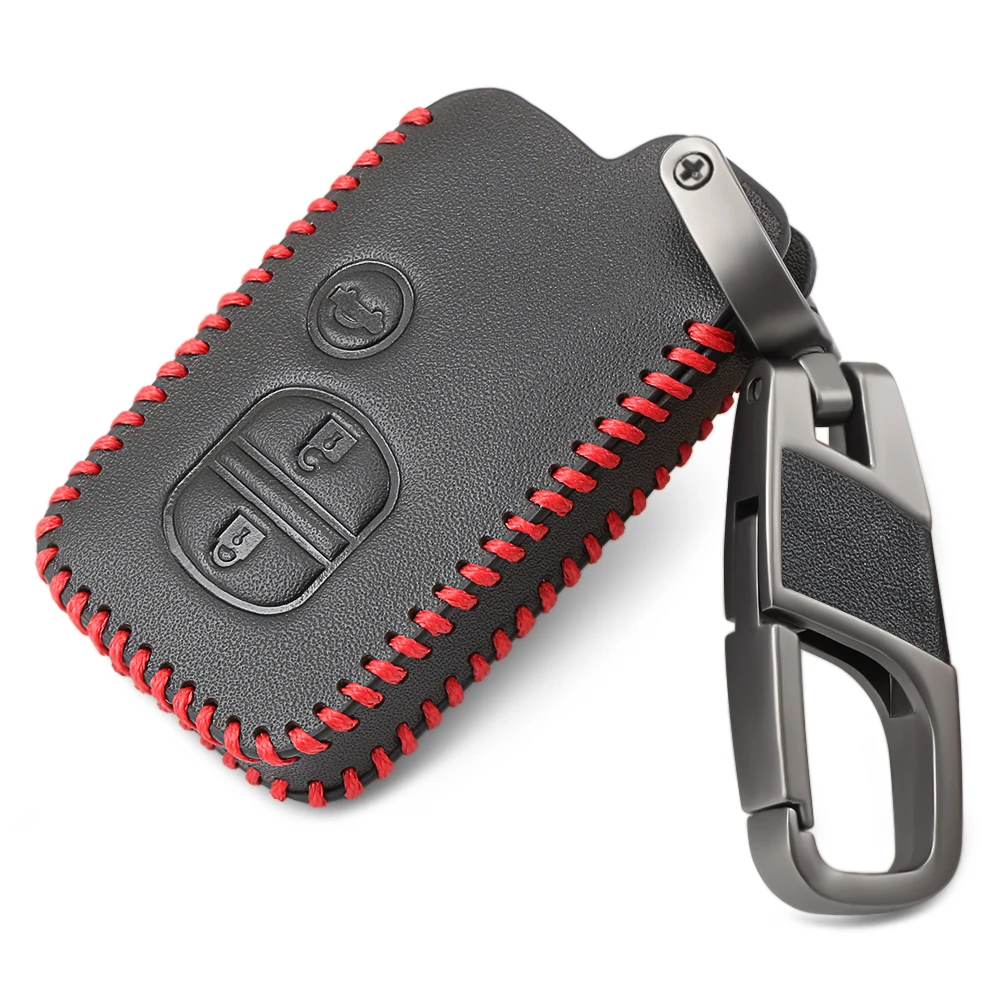 

Leather Car Key Case Cover ring For Toyota Land Cruiser Prado 150 Camry Prius Crown For Subaru 2013 2014 Foreste key case wallet