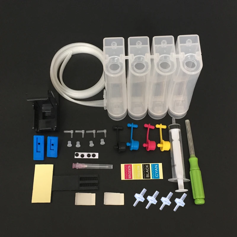 

Universal DIY CISS kit 4 color CISS ink tank accessories Replacement for HP 21 22 60 61 56 57 74 75 901 121 300 122 301