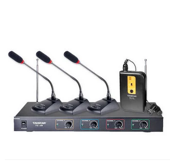 

Takstar TC-4R VHF Wireless Microphone 1 Body-pack mic+3 Conference mic for Conference, lecture, Broadcasting, program hosting