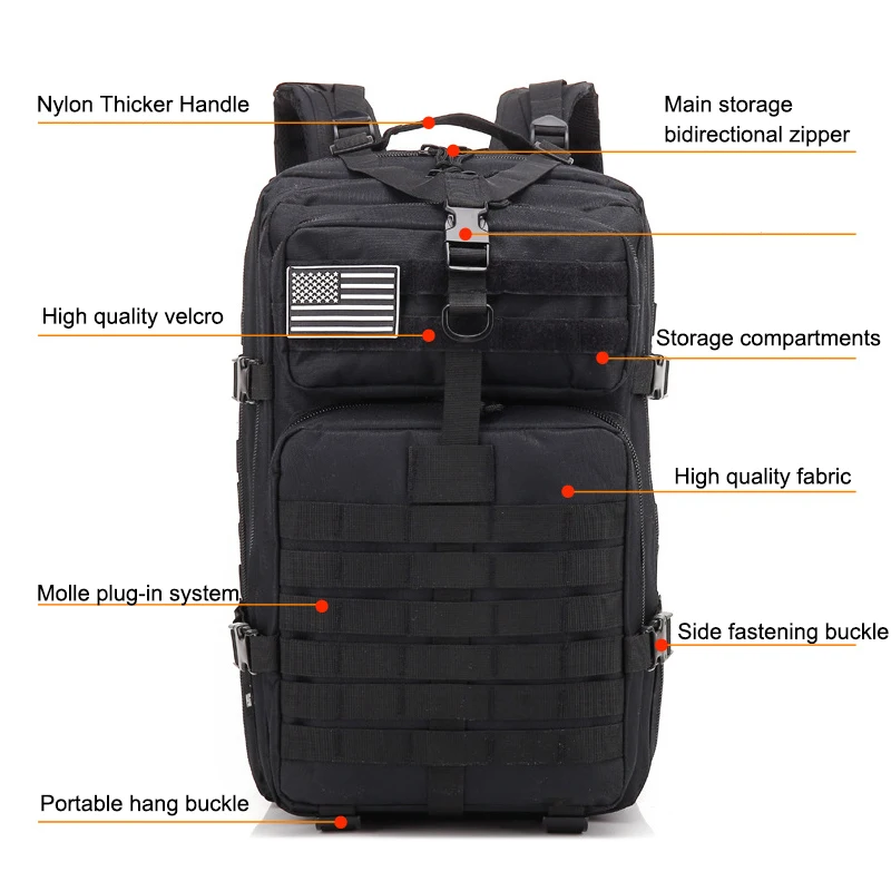 Bolsa de Ombro Molle para Escalada ao ar Atualizar Multifuncional Tático Mochila Bolsa Militar Estilingue Livre Caminhadas Acampamento 3 p 3 Cheap Mochilas escal.