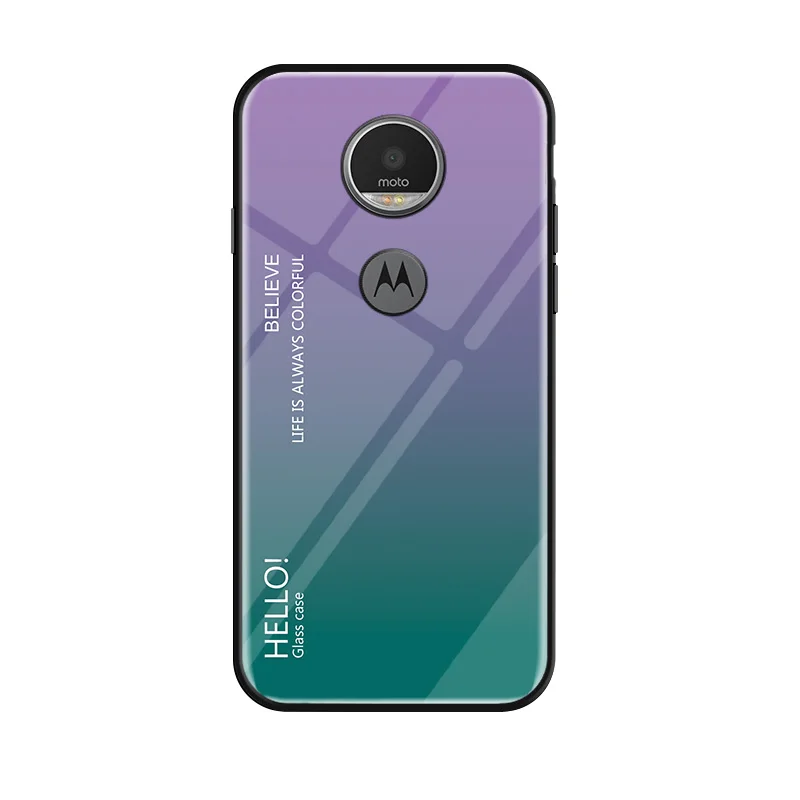 5 Чехол для Motorola Moto E5, роскошная силиконовая рамка из закаленного стекла, модная градиентная защитная задняя крышка для Motorola Moto G6 Play - Цвет: 5