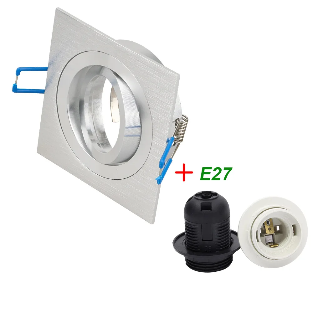 KD-SLF225S and E27 Регулируемый Встроенный, потолочный светильник GU10 MR16, лампа с отверстием, сменная светодиодная лампочка, может использоваться несколько раз, аксессуары для светильников - Цвет: KD-SLF225S and E27