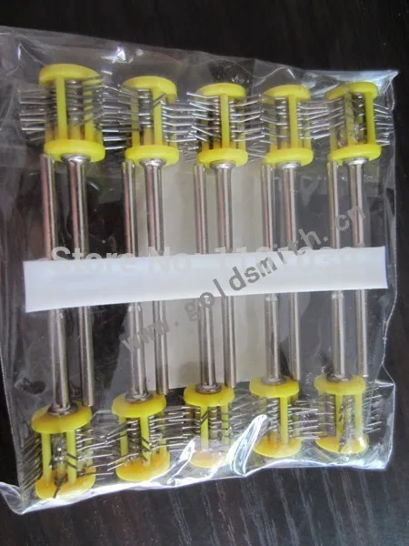

10pcs yellow color Matt Pro-Texturning Brushes wire dia : 0.45mm , jewlery making tools , matt wire brushes