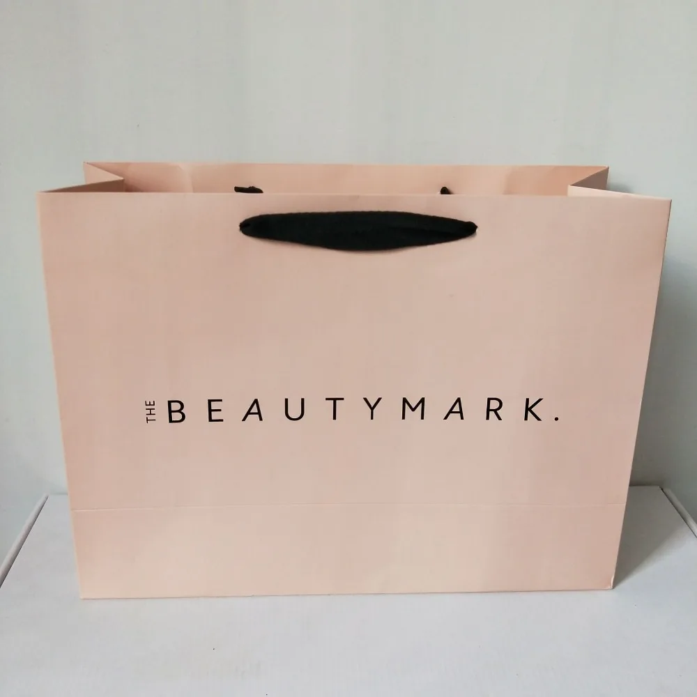 

Wholesale 500pcs/lot reusable boutique gift paper shopping bags customized printing logo luxury promotion clothes bags for shops