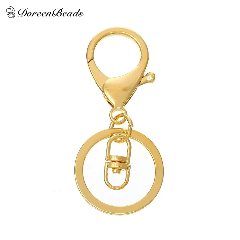 DoreenBeads Key Chains & Key Rings Round gold color Lobster Clasp