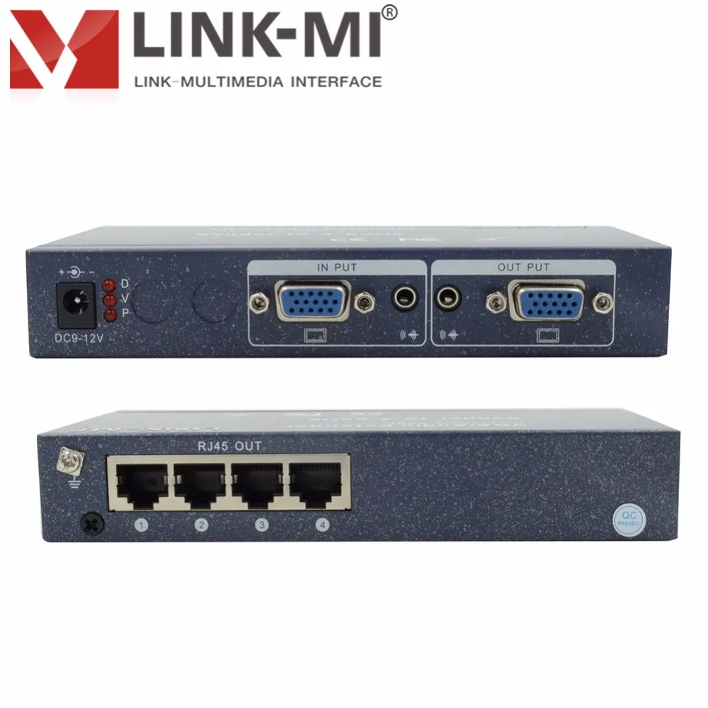 

LINK-MI LM-104T 4-Port RJ45 VGA Transmitter up to 100m 200m 300m Over four CAT5/6 UTP cable and VGA cable for HD monitor display