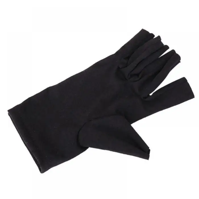 Перчатки при артрите медного волокна спорта здоровья половина пальца унисекс черная пара восстановления 35 г перчатки