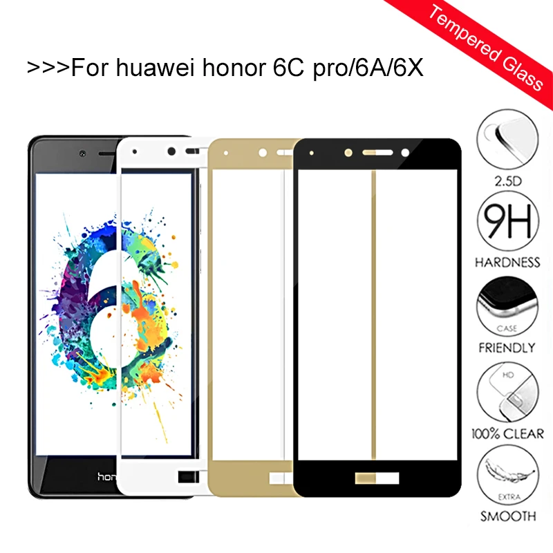 زجاج واقي لهواوي الشرف 6c برو 6a 6x6 C × C6 X6 A6 Glas المقسى واقي للشاشة على honor6c Honor6x HD غطاء فيلم