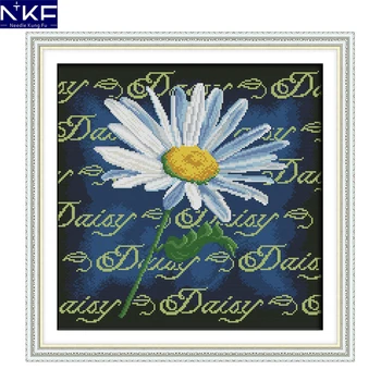 

NKF Daisy Chinese Cross Stitch Counted Cross-Stitching Kit Embroidery 11CT 14CT Cross Crafts Cross Stitch Set for Home Decor