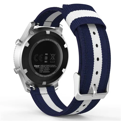 Полосы для Galaxy Watch 46 мм/gear S3 нейлон 22 мм ремешок регулируемый сменный спортивный ремешок для samsung gear S3 классический Frontier - Цвет ремешка: blue white