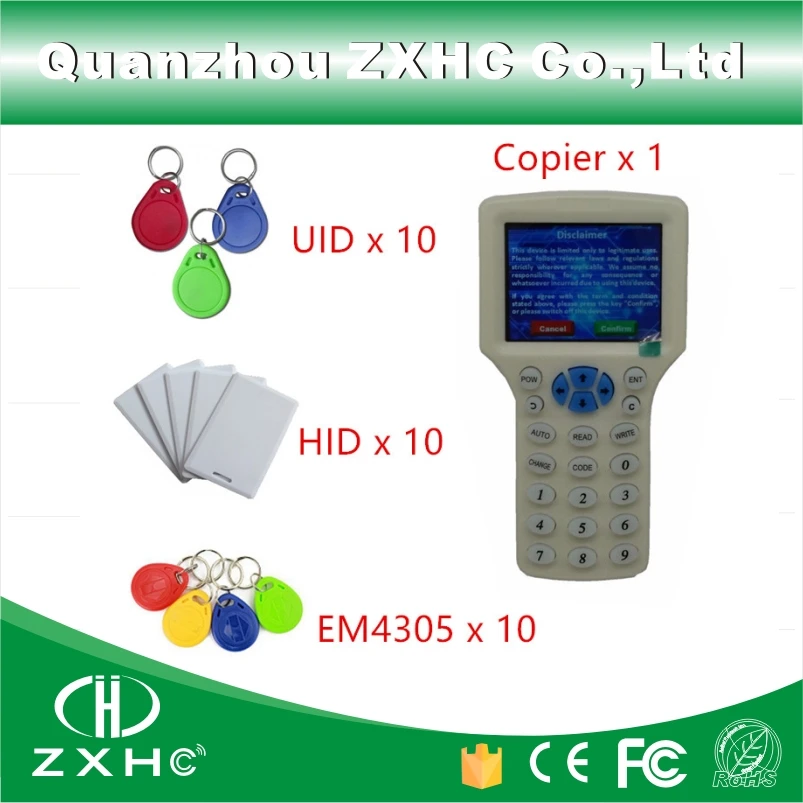 

English Language RFID Reader Writer Copier Duplicator 125Khz 13.56Mhz 10 Frequency With USB Cable For IC/ID Cards +30pcs Tag