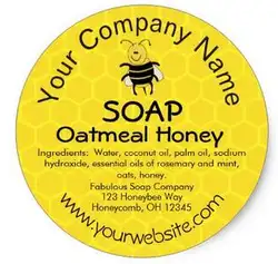 1,5 дюйма Мёд пчелы Мёд гребень пользовательские мыло наклейки этикетки