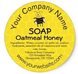 

1.5inch Honey Bee Honeycomb Custom Soap Label Stickers
